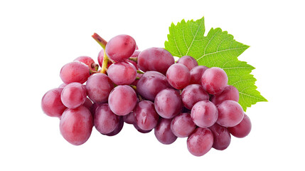 Fresh red grapes on transparent background