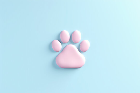 Pet and Animal ,a dog and Cat paw on green background .