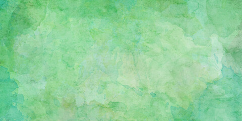 にじみが綺麗な緑色の水彩画風の背景イラスト