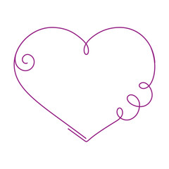 Minimalistic heart shape frame doodle. Simple invitation or Valentines Day greeting card template