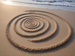 Naklejka premium Harmony in Stone. Zen Garden Aesthetics with Rocks, Sand, and Minimalist Elements