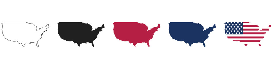 United States map icon set