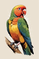 digital illustration of a lovebird.