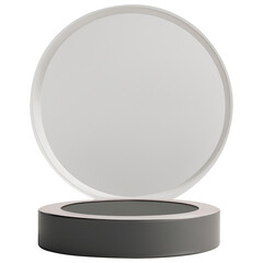 One step Podium display , cylinder pedestal. Realistic modern rendering 3d shape for products display presentation. Abstract, Pastel minimal wall scene, Studio room.