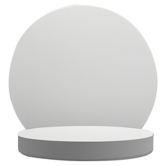 One step Podium display , cylinder pedestal. Realistic modern rendering 3d shape for products display presentation. Abstract, Pastel minimal wall scene, Studio room.