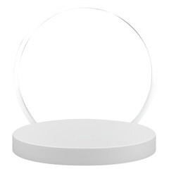 One step Podium display , cylinder pedestal. Realistic modern rendering 3d shape for products display presentation. Abstract, Pastel minimal wall scene, Studio room.