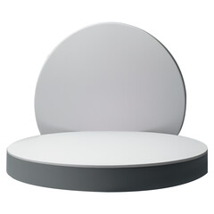 One step Podium display , cylinder pedestal. Realistic modern rendering 3d shape for products display presentation. Abstract, Pastel minimal wall scene, Studio room.