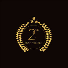  2nd anniversary  badge golden label