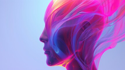 multicolored abstract portrait, headshot poster cover design illustration, conceptual digital art