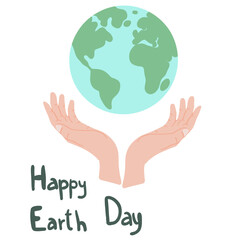 Hands and Earth day planet happy earth day