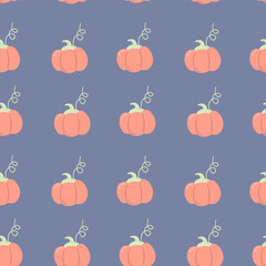 Pumpkin flat design seamless pattern