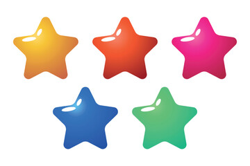 Gradient star multiple colours set