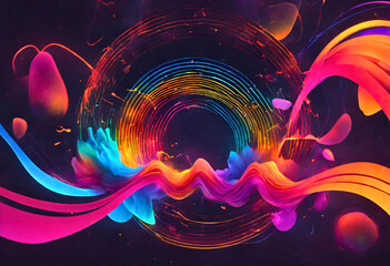A dynamic music visualizer with pulsating waves