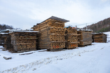 Deski, stos desek, tartak © Ignacy