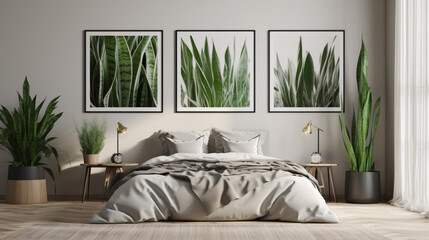 a Snake Plant grove in a minimalist bedroom