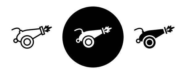 Cannon outline icon collection or set. Cannon Thin vector line art
