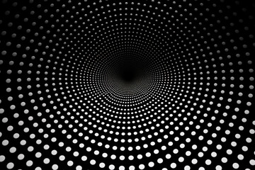 Graphic resources. Abstract and minimalist background design with copy space made of dots. Black and white image. Three dimensional and surreal style