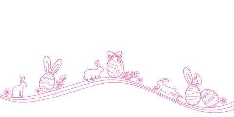Easter Eggs with Rabbit on a isolated background Vector eps10