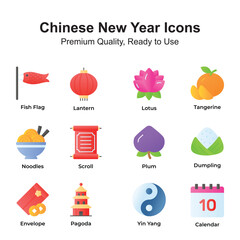 Grab this beautifully designed chinese new year icons set