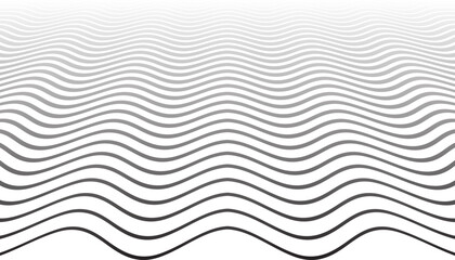 Wavy Lines Pattern. Abstract White Textured Background. - obrazy, fototapety, plakaty
