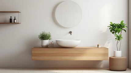 Modern bathroom interior. Generative AI