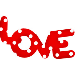 Words love for valentines day red polka dot red color