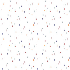 Cute hand drawn colorful glitter seamless vector pattern. Abstract confetti theme illustration. Simple background for wrapping paper, textile, print, apparel, fabric, wallpaper, gift, packaging.