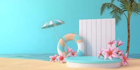 Summer Vacation Theme with Beach Elements