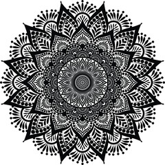 Beautiful floral pattern mandala art isolated on a white background, decoration element for meditation poster, yoga, banner, henna, invitation, cover page, design element mandala art, vector art
