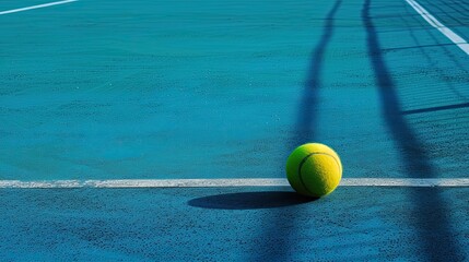 Tennis ball on court. Generative AI