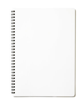 Blank notebook on white.