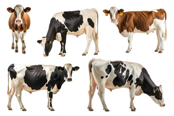 set of cow - obrazy, fototapety, plakaty