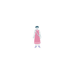 pose of person in pink clothes vector young