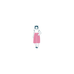 pose of person in pink clothes vector young