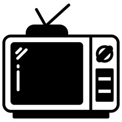 Television glyph and line vector illustration