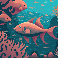 Sea world VECTOR octopus fish sea life 