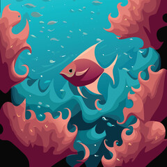 Sea world VECTOR octopus fish sea life 