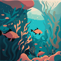 Sea world VECTOR octopus fish sea life 