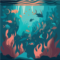 Sea world VECTOR octopus fish sea life 