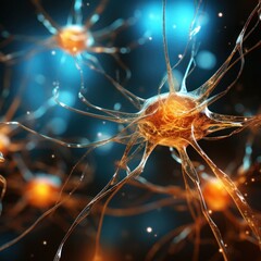 Neuron cells network connections within the human brain.