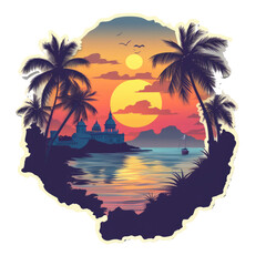 Tanzania travel stickers for print on demand or a t-shirt design concept