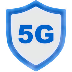 5G Shield 3D Icon