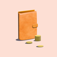 Image of a wallet with coins.