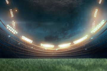 Fototapeta na wymiar lights at night and stadium 3d render, 
