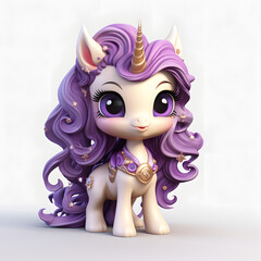 Cute purple-haired unicorn