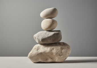 Stone accents in a studio room, lending an earthy and rustic ambiance.