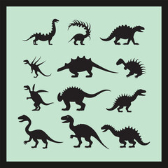 Dinosaur silhouette set