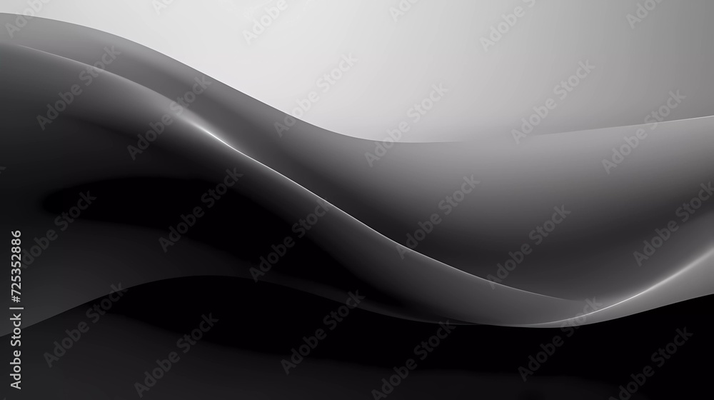 Poster blurred gradient black and silver color gradation, with noise effect abstract background. generative