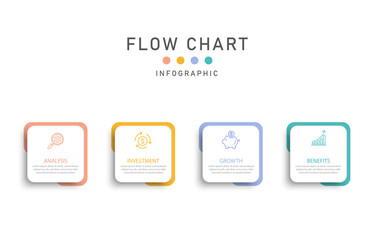 Process flow chart infographic, Can be used for process diagrams, presentations, workflow layouts, banners, flow charts, data graphs.
