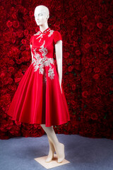 Chinese wedding dress red color,Chinese new year